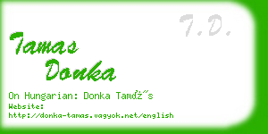tamas donka business card
